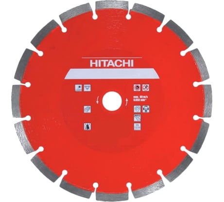 Диск алмазный отрезной по абразивным материалам (230х22.2 мм) для УШМ Hitachi HTC-752865