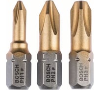 Набор бит PH1/2/3 25 TIN SET Bosch 2607001754