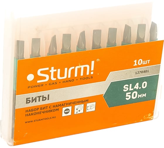 Биты (10 шт; SL4; 50 мм) Sturm 1270401
