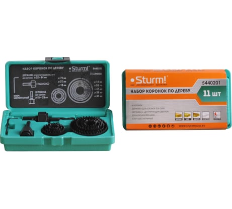 Набор коронок по дереву (11 предметов; 8 коронок 19-64 мм) Sturm 5440201