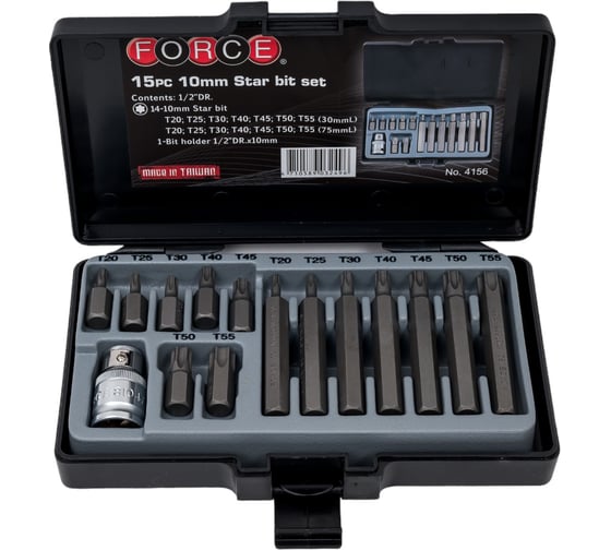 Набор бит TORX 15 шт. FORCE 4156