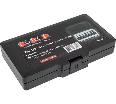 Набор головок 1/2" HEX для пневмоинструмента, 7 шт. FORCE 4077
