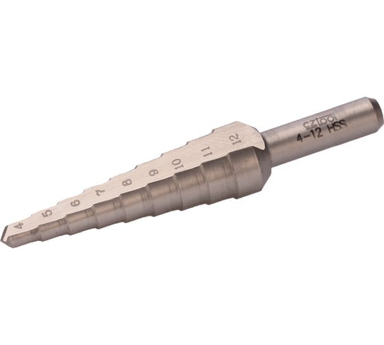 Ступенчатое сверло 4-12 мм, HSS, хв. 6 мм Bucovice Tools 641009