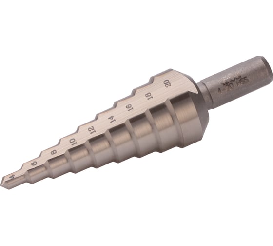 Ступенчатое сверло 4-20 мм, HSS, хв. 8 мм Bucovice Tools 641010