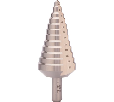 Ступенчатое сверло 6-38 мм, HSS, хв. 10 мм Bucovice Tools 641030