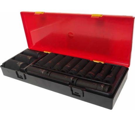 Набор головок торцевых глубоких ударных 12-гранных JTC 1/2; 10-32мм в кейсе 15шт -K4153 480884