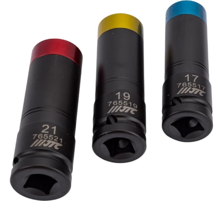 Набор головок ударных для литых дисков JTC 17-19-21мм, длина 85мм, 3шт -7655 489902