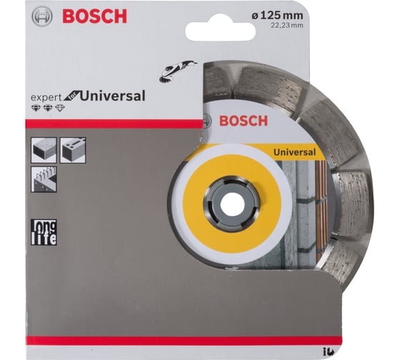 Алмазные диски (125х22.2 мм, 3 шт. ) Best for Universal + SDS-clic гайка Bosch 061599759Y 1