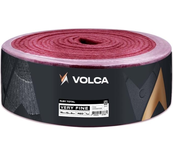 Войлок абразивный красный, рулон 115 мм х 10 м х 6 мм RUBY TOTAL Very Fine VOLCA 51410501036
