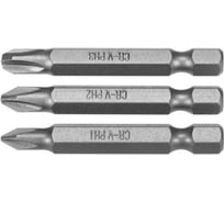 Бита PH1, PH2, PH3, 1/4", 50 мм, 3 шт VOREL 65462