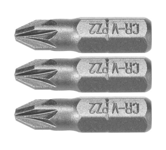 Бита PZ2, 1/4", 25 мм, 3 шт VOREL 65471 1