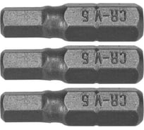 Бита HEX H5, 1/4", 25 мм, 3 шт VOREL 65503