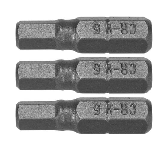 Бита HEX H5, 1/4", 25 мм, 3 шт VOREL 65503 1
