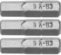 Бита HEX H6, 1/4", 25 мм, 3 шт VOREL 65504