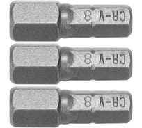 Бита HEX H8, 1/4", 25 мм, 3 шт VOREL 65505
