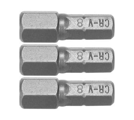 Бита HEX H8, 1/4", 25 мм, 3 шт VOREL 65505 1
