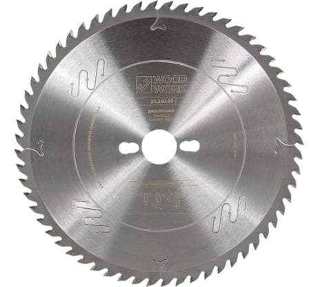 Диск пильный универсальный 250x2.4x30 мм, 60T, A=15° ATB+SHEAR WOODWORK 31.250.60