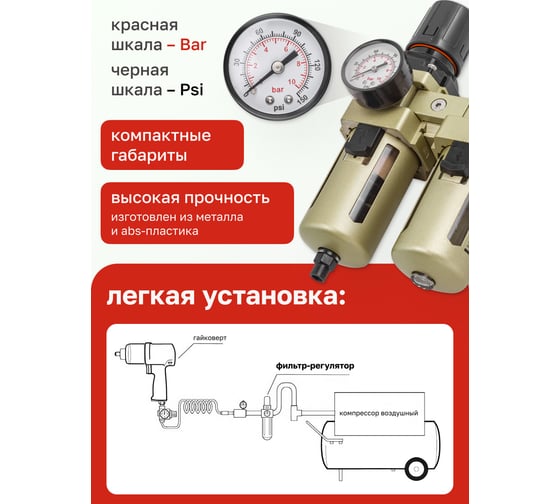 Блок подготовки воздуха Rockforce RF-AC4010-06D