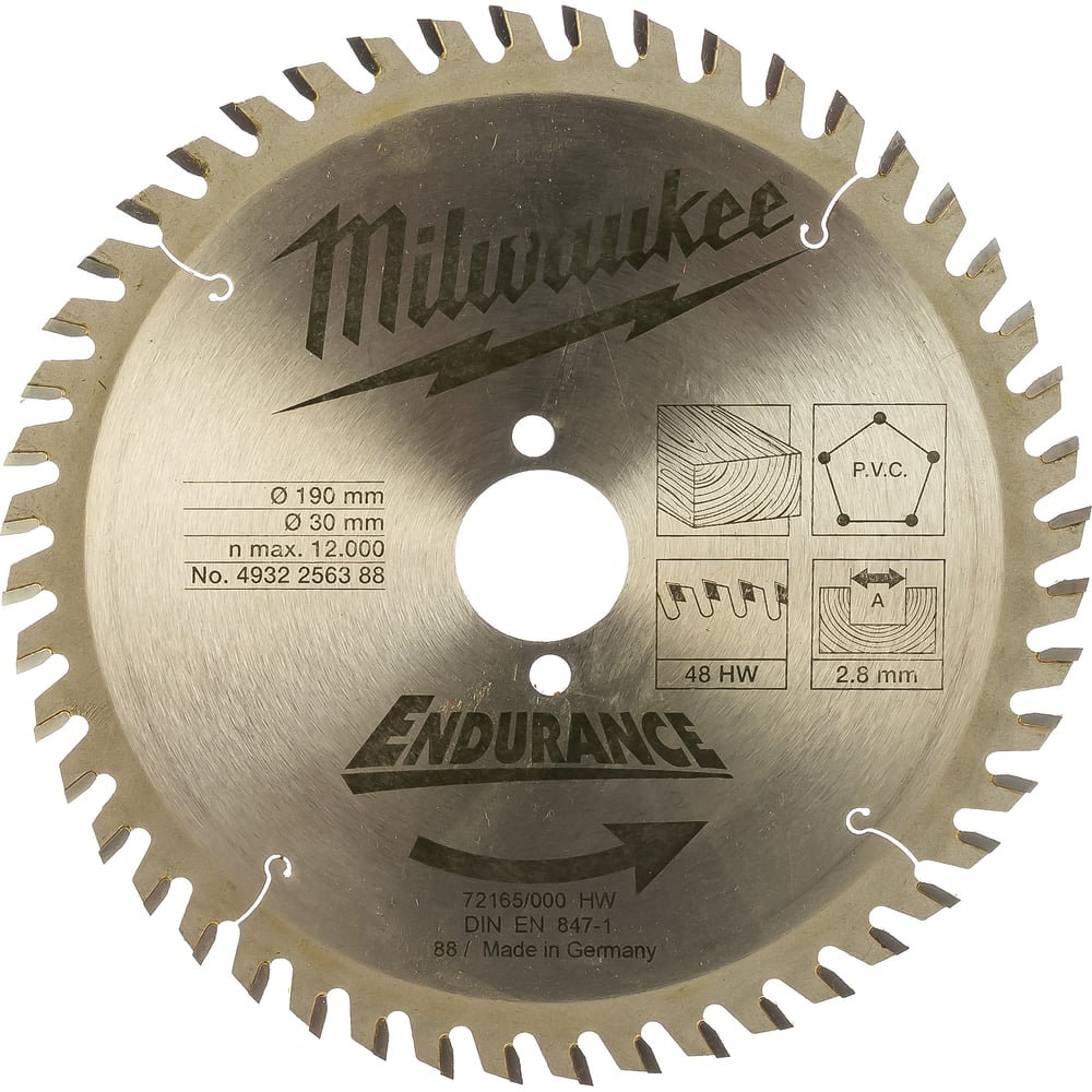 Пильный диск 190х30 мм, Z48 Milwaukee 4932256388 - выгодная цена