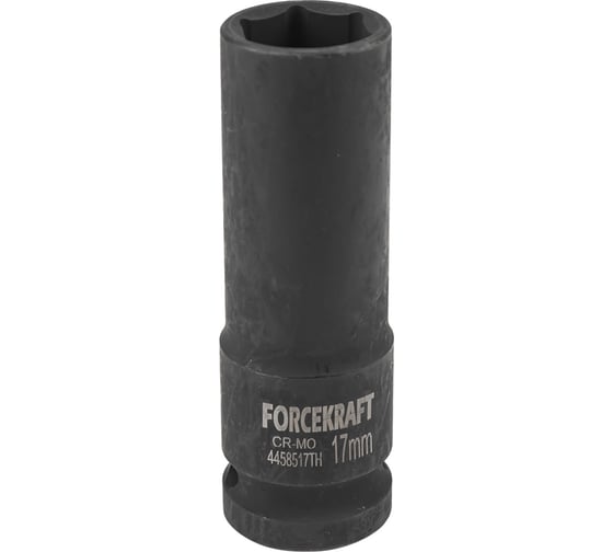 Головка ударная глубокая тонкостенная 6-гранная 17 мм, 1/2"DR, 85 мм Forcekraft FK-4458517TH(56091) 1