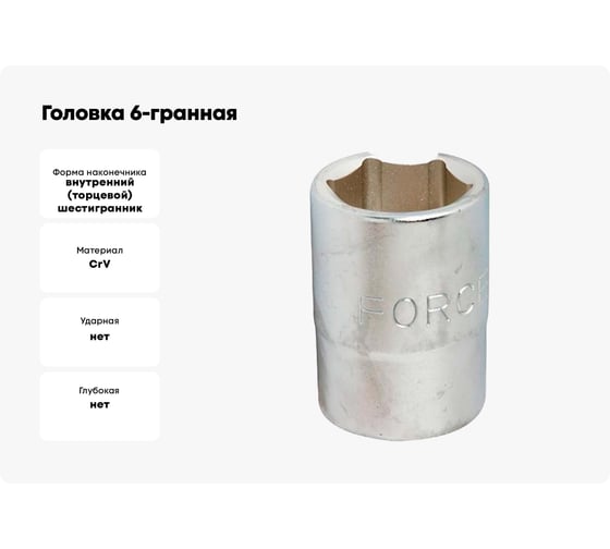 Головка 6-ти гранная (32 мм; 38 мм; 3/4) FORCE 56532