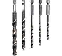 Набор сверл по металлу, хвостовик 1/4 HEX, 5 шт. STHOR 21650