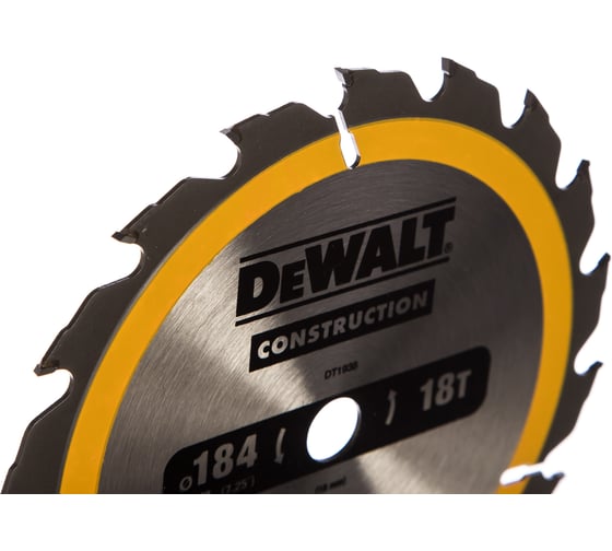 Пильный диск CONSTRUCT 184х16 мм, 18Т, ATB +20град DEWALT DT1938