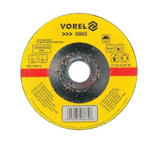 Круг шлифовальный по металлу 125x6.8x22 мм VOREL 8665 1