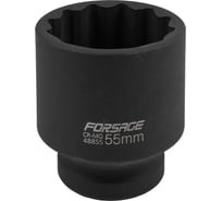 Головка ударная 12-гранная 55 мм, 1" DR Forsage F-48855 27114