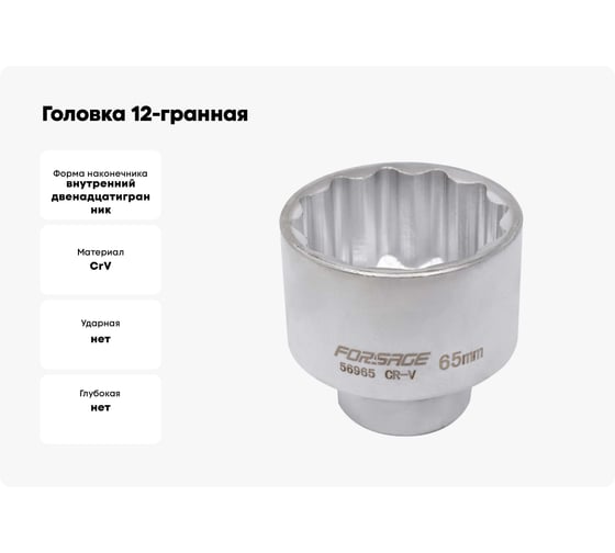 Головка 12-гранная 65 мм, 3/4" DR Forsage F-56965(4000)