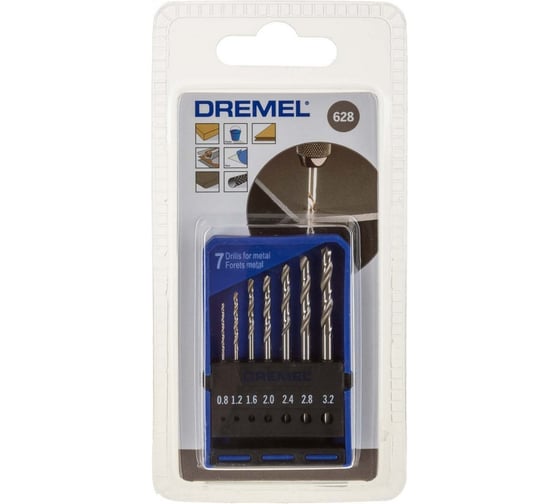 Набор сверл (0.8-3.2 мм) 7 шт. Dremel 628 2615062832