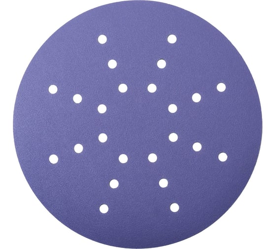 Диск шлифовальный на пленочной основе 328 Purple Zirconia 24 отверстия, 225 мм, Р320, 5 шт SANDWOX 328.225.320.24.5