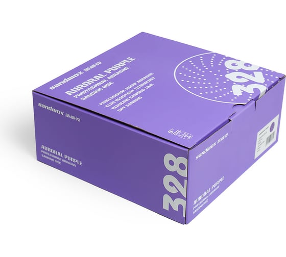 Диск шлифовальный на пленочной основе 328 Purple Zirconia 24 отверстия, 225 мм, Р320, 5 шт SANDWOX 328.225.320.24.5