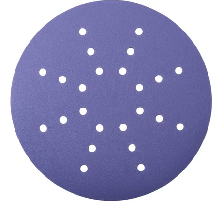 Диск шлифовальный на пленочной основе 328 Purple Zirconia 24 отверстия, 225 мм, Р240, 5 шт SANDWOX 328.225.240.24.5