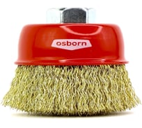 Щетка чашечная 60 мм, М14, ворс гофрированная латунир-я сталь 0.30 мм, для УШМ OSBORN 613.061-0008