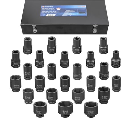 Набор головок ударных 25 шт, 1"DR, 6 гр. Forsage F-8251-5MPB(54956)