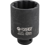 Головка ударная глубокая 40 мм, 12 гр., 1/2"DR Forsage F-4488540(54936)