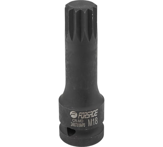 Головка-бита Spline ударная M18, 1/2"DR F-24807818MPB Forsage 56160