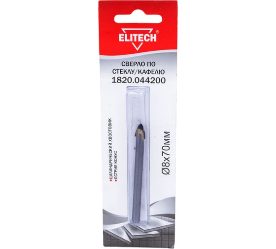 Сверло по стеклу и кафелю (8х70 мм) Elitech 1820.044200 1