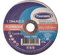 Круг зачистной по металлу (150х6х22 мм, A 24 R BF L) Tsunami D16110015062300