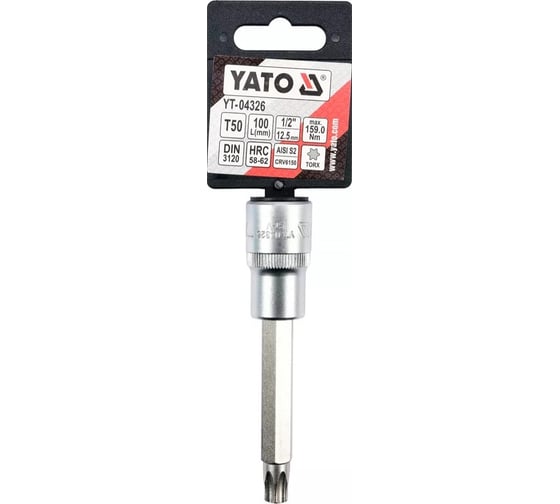 Гол. торц. c встав. YATO TORX 1/2"Т50 L100мм YT-04326 371504326 092 1