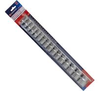 Набор головок шестигранных 16 предметов, 1/2" DR (10, 11, 12, 13, 14, 15, 16, 17, 18, 19, 21, 22, 24, 27, 30, 32 мм на планке) Forsage F-4161-5