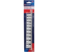 Набор головок 12-гранных 11 предметов, 3/8" DR (8, 10, 11, 12, 13, 14, 15, 16, 17, 18, 19 мм на планке) Forsage F-3111-9(9742)