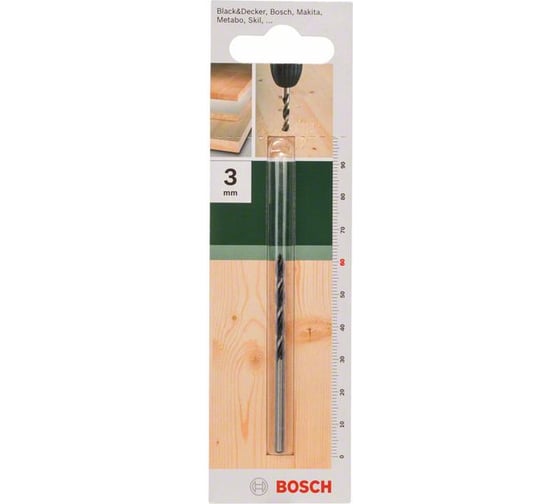 Сверло спиральное по дереву (3x32 мм) DIY Bosch 2609255200