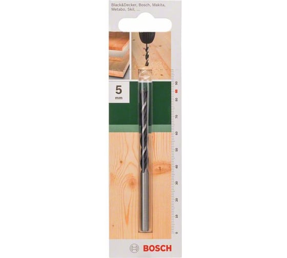 Сверло спиральное по дереву (5x50 мм) DIY Bosch 2609255202