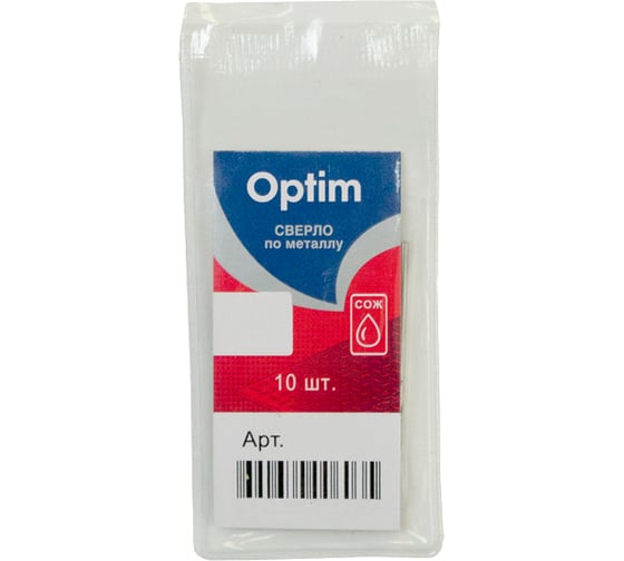 Сверло по металлу (10 шт; 1х12х34 мм) Optim 361010