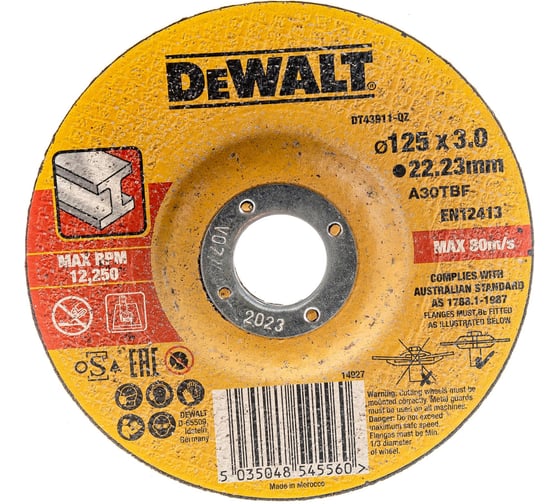 Круг отрезной по металлу (125x22.2x3 мм) DEWALT DT43911