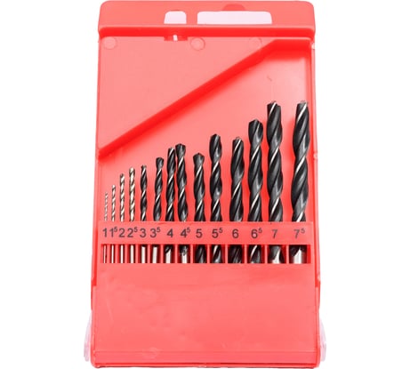 Набор сверл по металлу 1.0-7.5 мм, 14 шт. Туламаш 72664