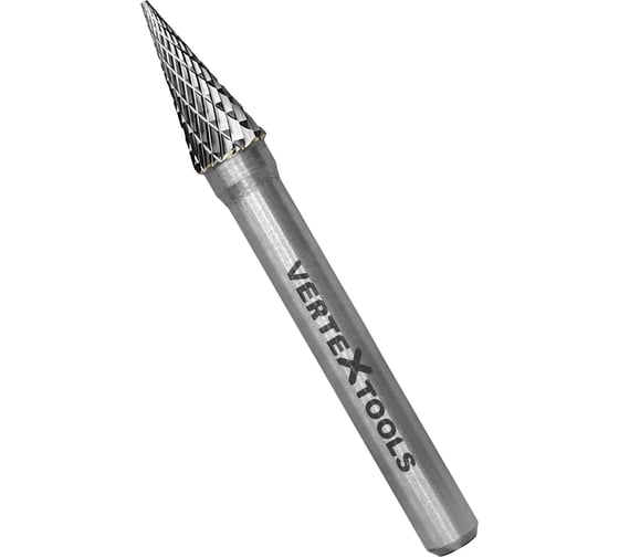 Бор-фреза по металлу твердосплавная, коническая, тип M, 8 мм vertextools 3650-8 1