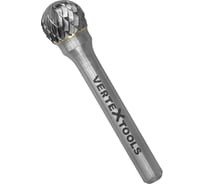 Бор-фреза по металлу твердосплавная, шарообразная, тип D, 12 мм vertextools 3642-12